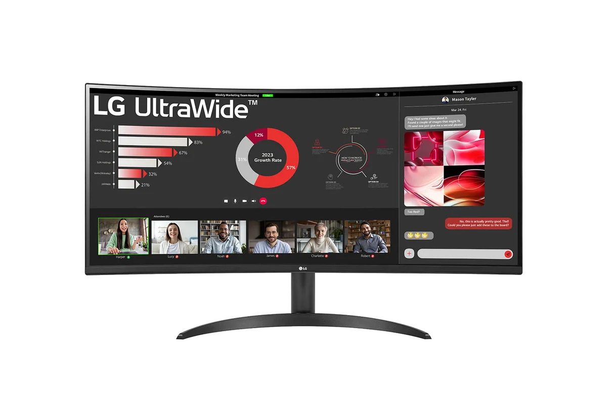 LG 34WR50QK-B écran plat de PC 86,4 cm (34") 3440 x 1440 pixels Wide Quad HD Noir