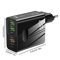 Chargeur secteur Havit UC260 - 1x USB-A + 2x USB-C 65W (Noir)