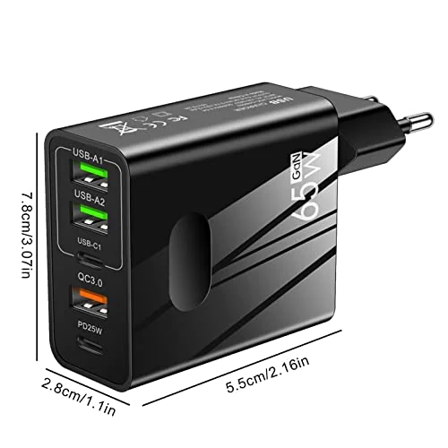 Chargeur secteur Havit UC260 - 1x USB-A + 2x USB-C 65W (Noir)