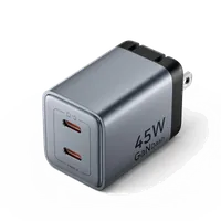 Chargeur secteur Vention GaN 2xUSB-C 45W (Noir)