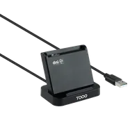 TooQ TQR-220B lecteur de cartes à puce Intérieure USB USB 2.0 Noir