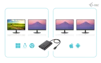 i-tec USB-C Dual 4K/60Hz (single 8K/30Hz) DP Video Adapter - 5