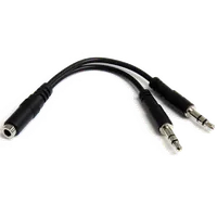 StarTech.com Câble pour séparateur de casque 4 broches de 3,5 mm vers 2 x 3 broches de 3,5 mm - F/M