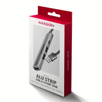 Axagon HUB USB HUE-STA, 4x USB ALU STRIP hub, 1x USB-A 5Gbps, 2x USB-A & 1x USB-C 480Mbps, kabel USB-A 12cm USB 3.2 Gen 1 (3.1 Gen 1) Type-A 5 Mbit/s Gris - 7