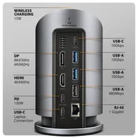 Axagon HMC-WL9 station d'accueil Avec fil USB 3.2 Gen 2 (3.1 Gen 2) Type-C Gris - 3