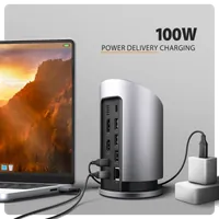 Axagon HMC-WL9 station d'accueil Avec fil USB 3.2 Gen 2 (3.1 Gen 2) Type-C Gris - 7