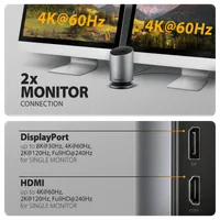 Axagon HMC-WL9 station d'accueil Avec fil USB 3.2 Gen 2 (3.1 Gen 2) Type-C Gris - 8