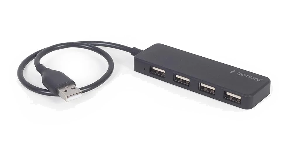 Hub USB 2.0 Gembird - 4 ports 15cm (Noir)
