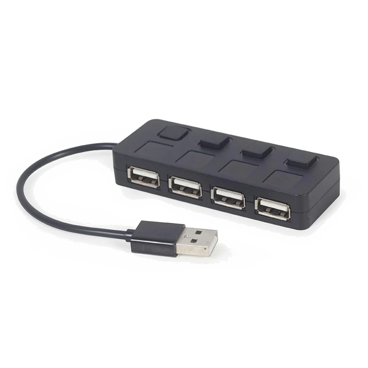 Hub USB 2.0 Gembird - 4 ports avec interrupteurs (Noir)