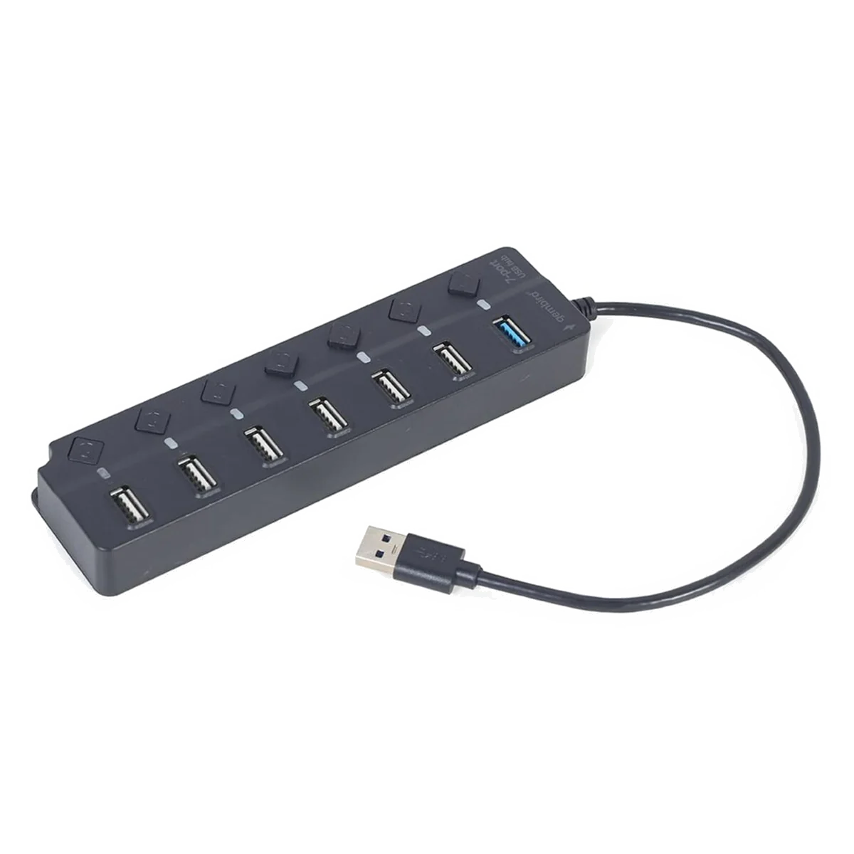 Hub USB 3.1 Gembird - 7 ports avec interrupteurs (Noir)