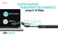 i-tec Metal C31HUBMETAL2A2C hub & concentrateur USB 3.2 Gen 1 (3.1 Gen 1) Type-C 10000 Mbit/s Noir - 5