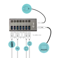 i-tec USB 3.0 Charging HUB 7port + Power Adapter 36 W - 2