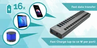 i-tec USB 3.0 Charging HUB 16port + Power Adapter 90 W - 6