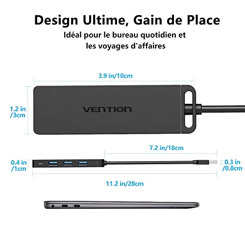 Hub USB 3.0 Vention - 4 ports 0.5m (Noir)