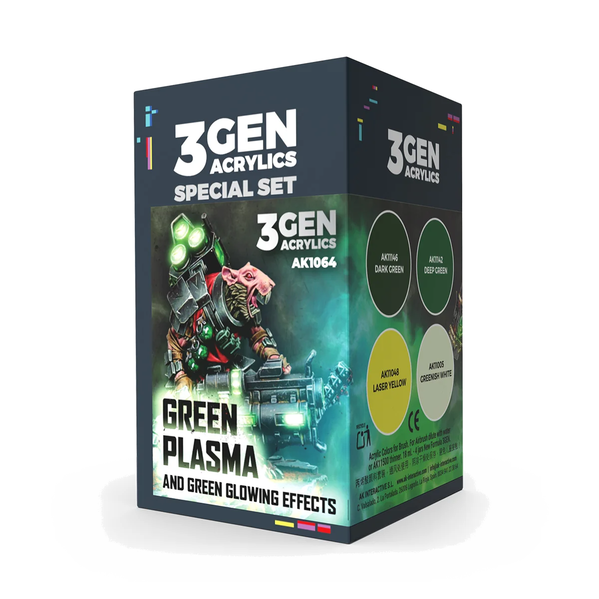 Ak Interactive Set de Peinture - Wargame Set : Green Plasma And Glowing Effects