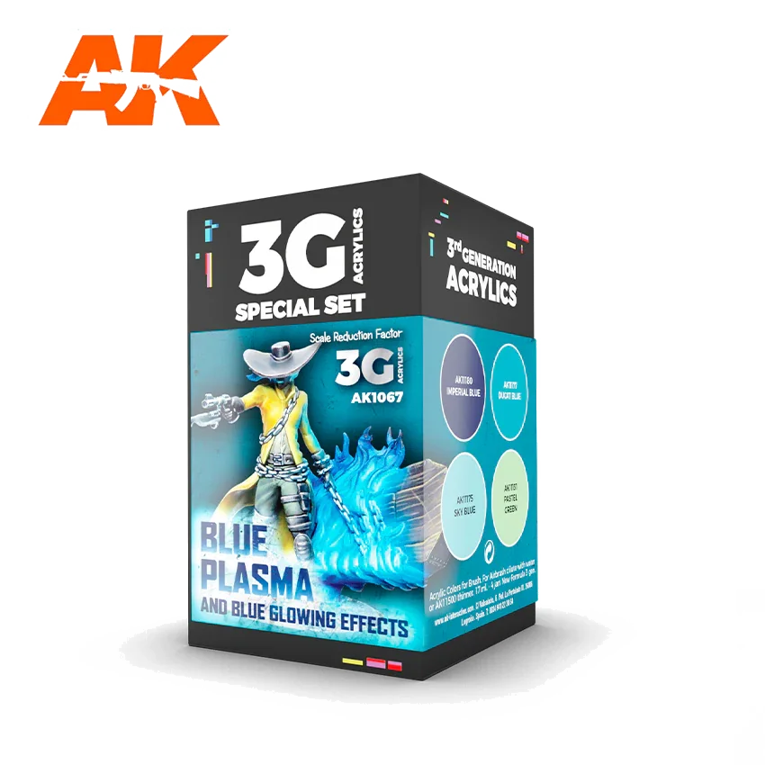 Ak Interactive Set de Peinture - Wargame Set : Blue Plasma And Glowing Effects