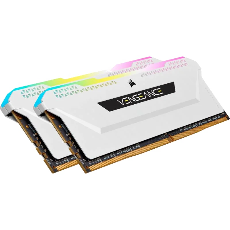 CORSAIR VENGEANCE RGB PRO D4 3600 32G (2x16G) CMH32GX4M2D3600C18W BLANC