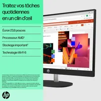 HP All-in-One 24-cr0089nf PC AMD Ryzen? 7 7730U 60,5 cm (23.8") 1920 x 1080 pixels 16 Go DDR4-SDRAM 512 Go SSD Windows 11 Home Wi-Fi 6 (802.11ax) Blanc - 3