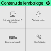 HP All-in-One 24-cr0089nf PC AMD Ryzen? 7 7730U 60,5 cm (23.8") 1920 x 1080 pixels 16 Go DDR4-SDRAM 512 Go SSD Windows 11 Home Wi-Fi 6 (802.11ax) Blanc - 9