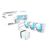 GIGABYTE EAGLE 360 ICE Système de Refroidissement Liquide pour CPU - 3x120mm Ventilateurs ARGB, écran LCD couleur, DAISY-CHAIN, Compatible Intel LGA 1851 et AMD AM5