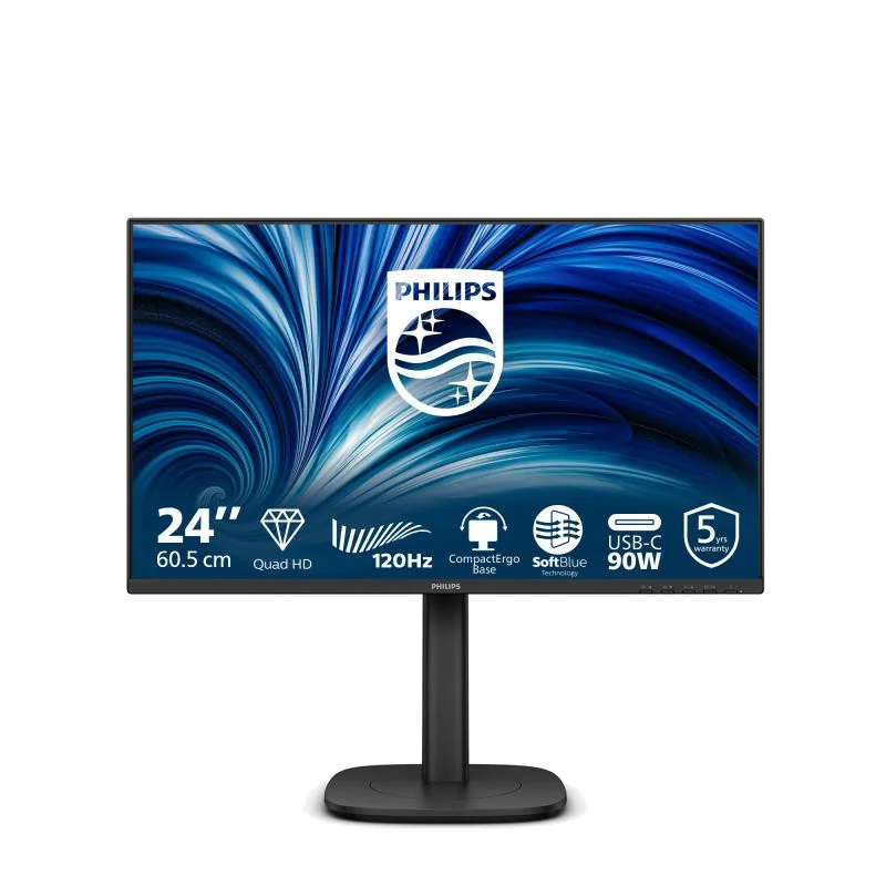 Philips 24B2U3601 écran plat de PC 60,5 cm (23.8") 2560 x 1440 pixels Quad HD LCD Noir