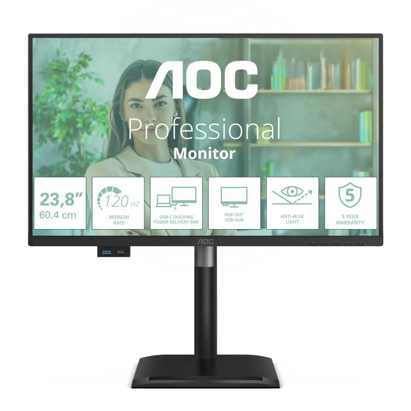 AOC 24P4CV écran plat de PC 60,5 cm (23.8") 1920 x 1080 pixels Full HD LED Noir