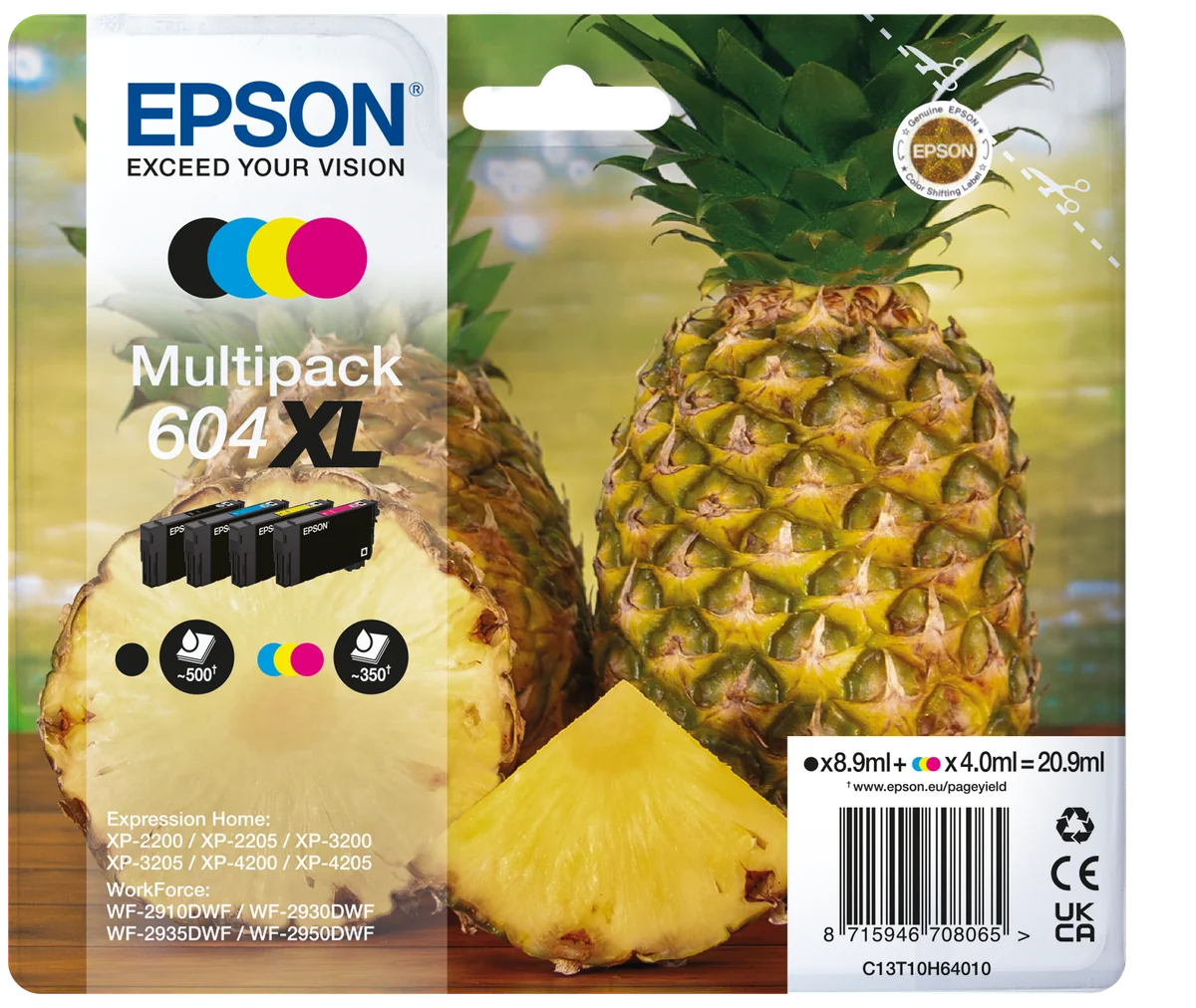 Epson 604XL cartouche d'encre 4 pièce(s) Original Rendement élevé (XL) Noir, Cyan, Magenta, Jaune