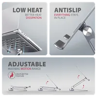 Axagon HMC-STND Support de livres Argent 43,9 cm (17.3") - 8