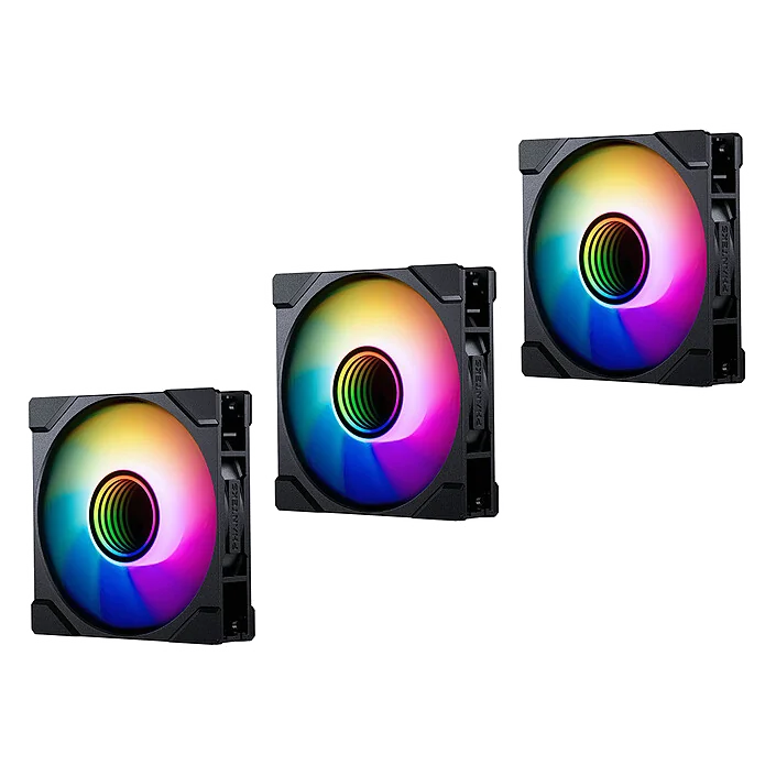 Lot de 3 Ventilateurs de boitier Phanteks M25 Gen2 Reverse RGB - 14cm (Noir)