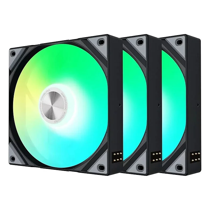 Lot de 3 Ventilateurs boitier Tryx Rota SL RGB - 12cm (Noir)