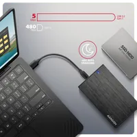 Axagon EE25-XA6C Boîtier de disques de stockage Boîtier disque dur/SSD Noir 2.5" - 3
