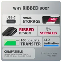 Axagon Enceinte ssd Gris, Noir M.2 - 3