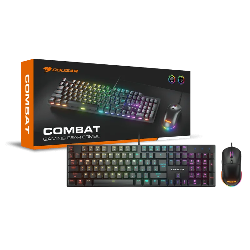 Pack 2en1 (Clavier/Souris) Cougar Combat RGB (Noir)