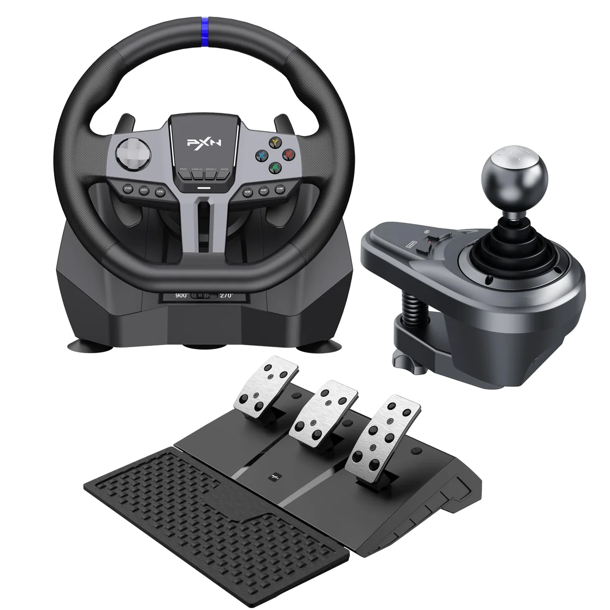 Kit Volant + Pédalier + Levier de vitesse Spirit Of Gamer Race Wheel Force 1080RS (Noir/Gris)