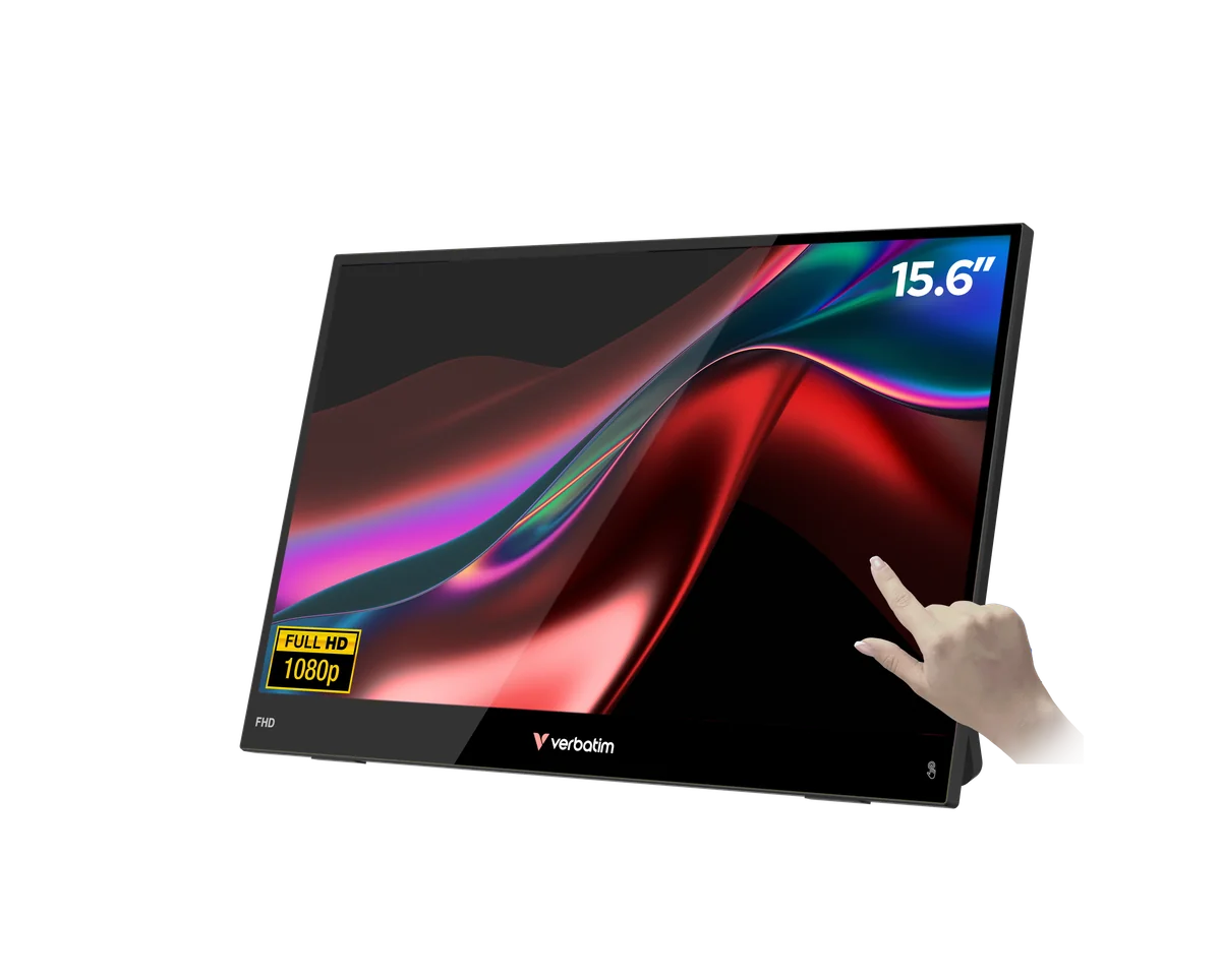 Verbatim Portable 15.6" FHD Touch Monitor LIGHT Moniteur portable Noir 39,6 cm (15.6") LCD 1920 x 1080 pixels