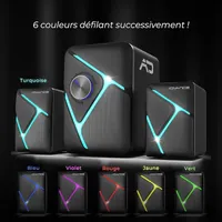 Enceintes 2.1 sans fil Advance SoundPhonic RGB (Noir)