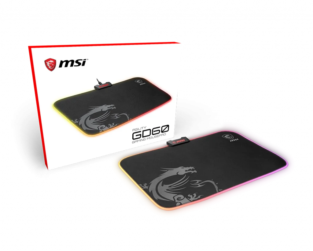 MSI AGILITY GD60 tapis de souris Tapis de souris de jeu Noir, Gris