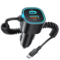 Chargeur Allume Cigare Gembird 1x USB-C + 1x USB-A 30W (Noir)