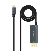 Nanocable 10.15.5012 câble vidéo et adaptateur 1,8 m USB Type-C DisplayPort + USB Type-C Noir