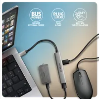 Axagon HUB USB HUE-STC, 4x USB ALU STRIP hub, 1x USB-A 5Gbps, 2x USB-A & 1x USB-C 480Mbps, kabel USB-C 12cm USB 3.2 Gen 1 (3.1 Gen 1) Type-C 5 Mbit/s Gris - 4