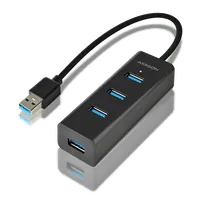 Axagon HUE-S2B hub & concentrateur USB 3.2 Gen 1 (3.1 Gen 1) Type-A 5000 Mbit/s Noir