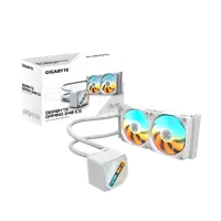 GIGABYTE GAMING 240 ICE Refroidisseur Liquide pour CPU - 2x120mm Ventilateurs ARGB, mécanisme d’emboîtement coulissant, DAISY-CHAIN, Compatible Intel LGA 1851 et AMD AM5 - 1