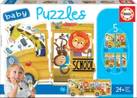 Puzzle Educa Baby - Autobus (5 puzzles)