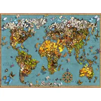 Puzzle Ravensburger - MappeMonde de Papillons (500 pièces)