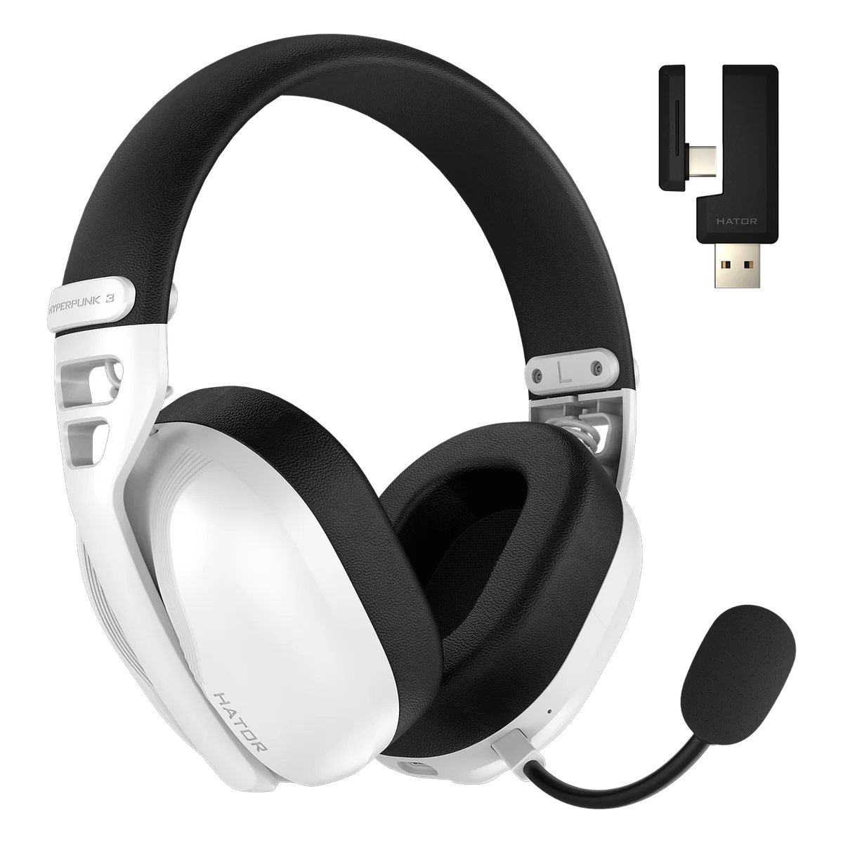 HATOR Hyperpunk 3 Wireless Casque Avec fil &sans fil Arceau Gaming USB Type-C / USB Type-A Bluetooth Blanc