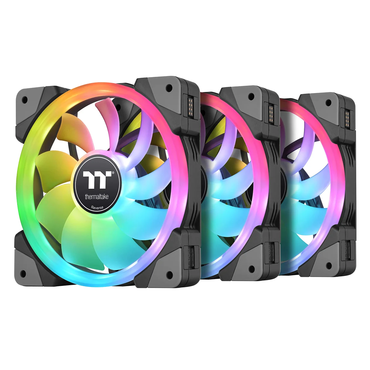Lot de 3 Ventilateurs de boitier Thermaltake SwaFan EX RGB - 14cm (Noir)