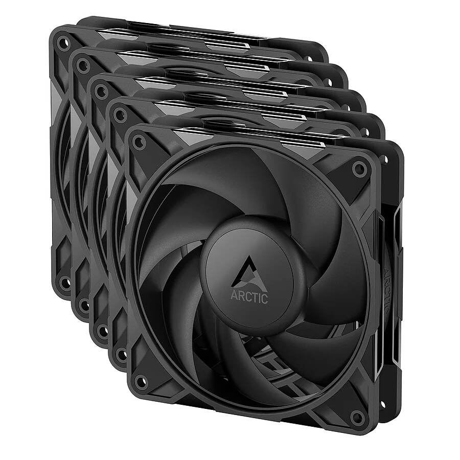 Lot de 5 Ventilateurs de boitier Arctic P12 Pro PST Low Noise - 12cm (Noir)