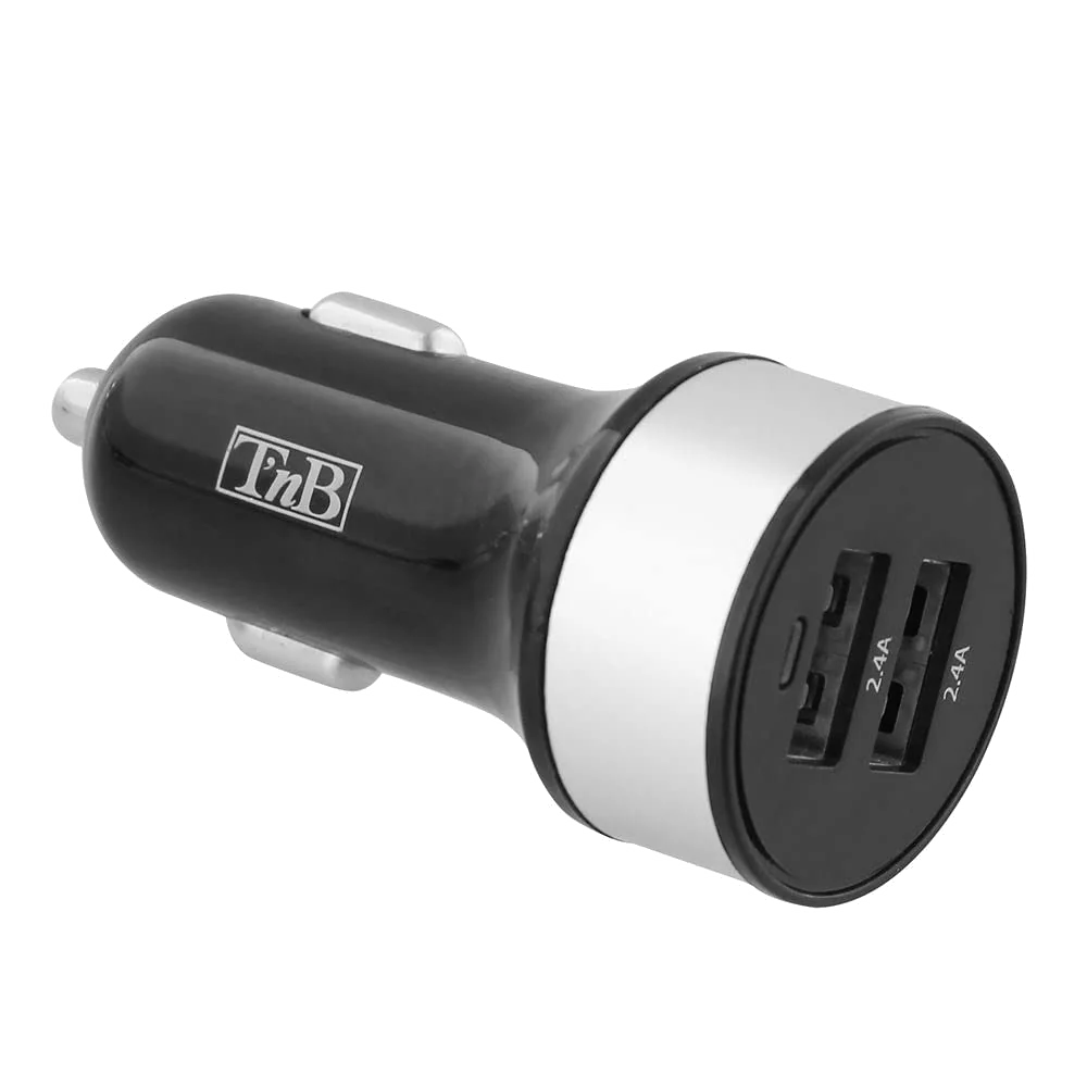 Chargeur Allume Cigare T'nB 1x USB-A + 1x USB-C 48W (Gris)