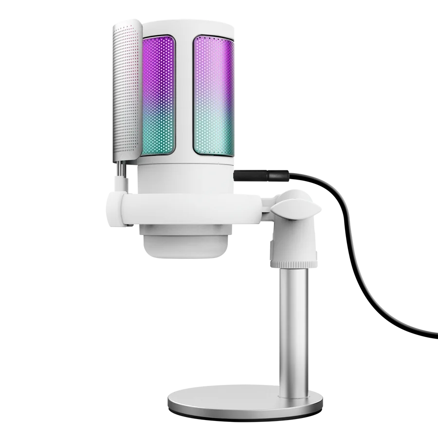 Trust GXT 238W Auron Gris, Blanc Microphone pour podcast
