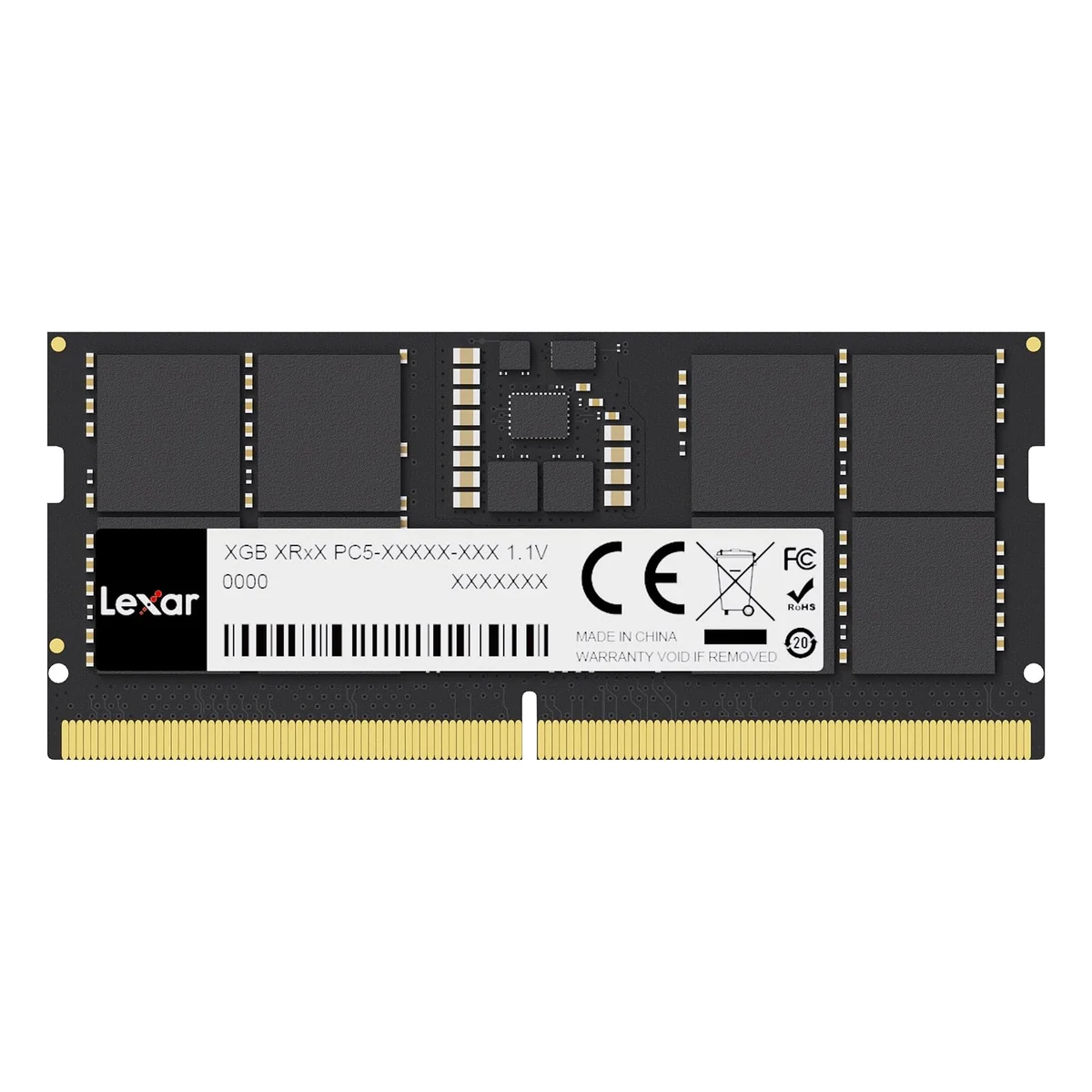 Barrette mémoire 8Go SODIMM DDR5 Lexar 5600Mhz (Noir)